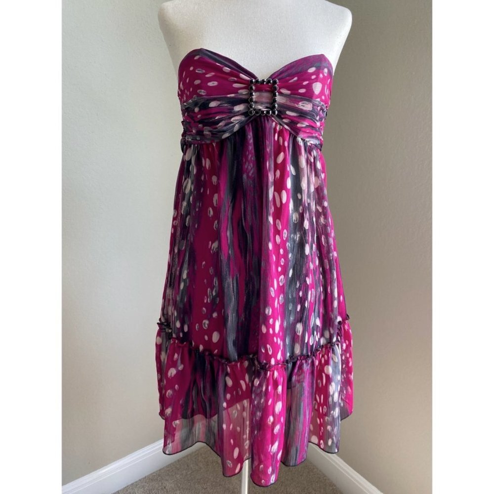 Hot Pink Strapless Mini Dress | Guess | XS